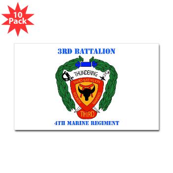 3B4M - M01 - 01 - 3rd Battalion 4th Marines with Text - Sticker (Rectangle 10 pk)